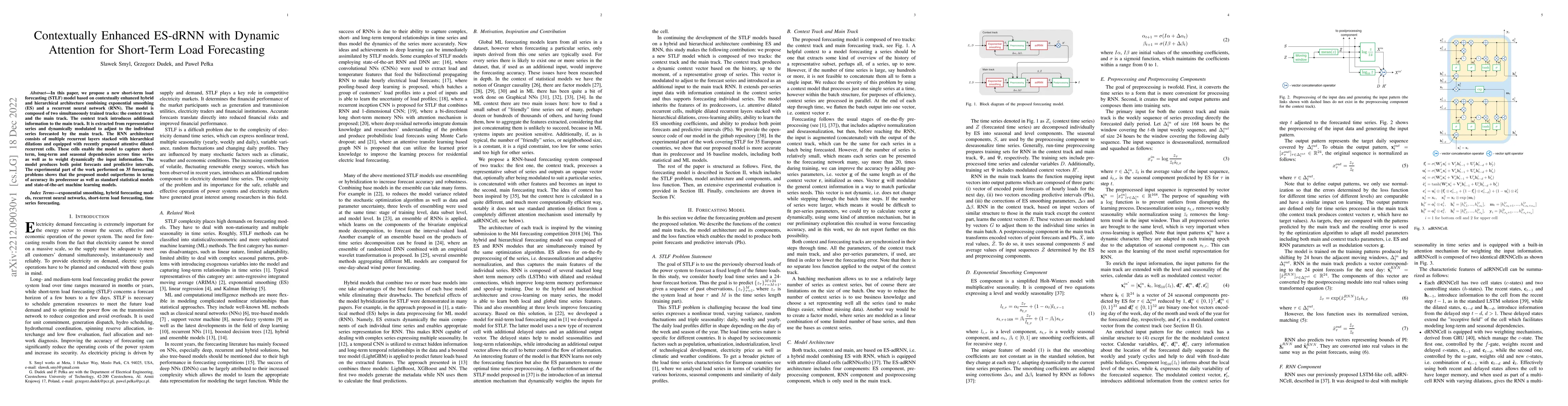 Thumbnail for Contextually Enhanced ES-dRNN with Dynamic Attention for Short-Term Load
  Forecasting