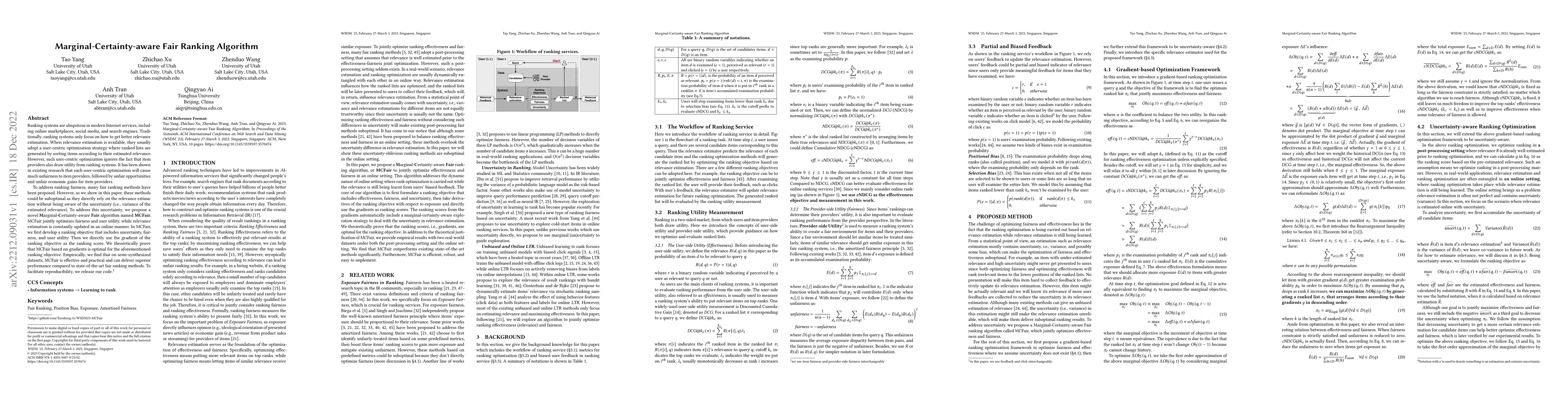 Thumbnail for Marginal-Certainty-aware Fair Ranking Algorithm