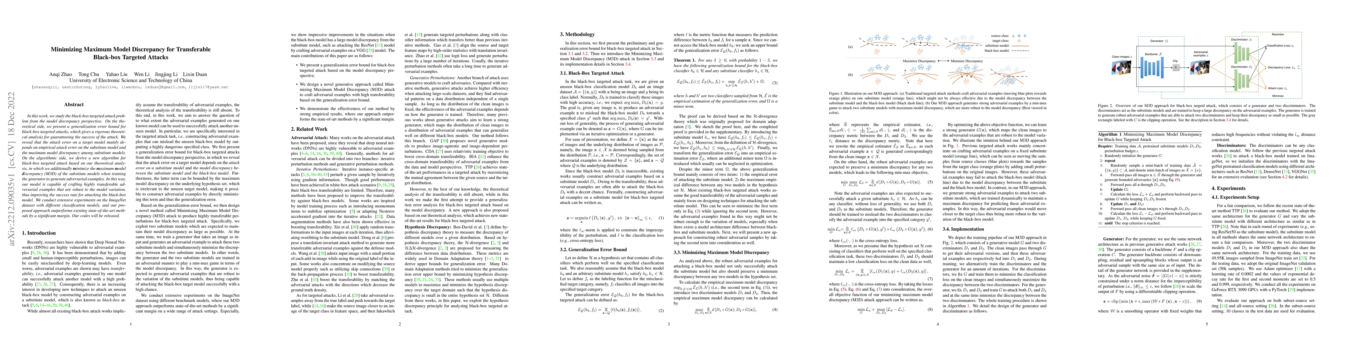 Thumbnail for Minimizing Maximum Model Discrepancy for Transferable Black-box Targeted
  Attacks