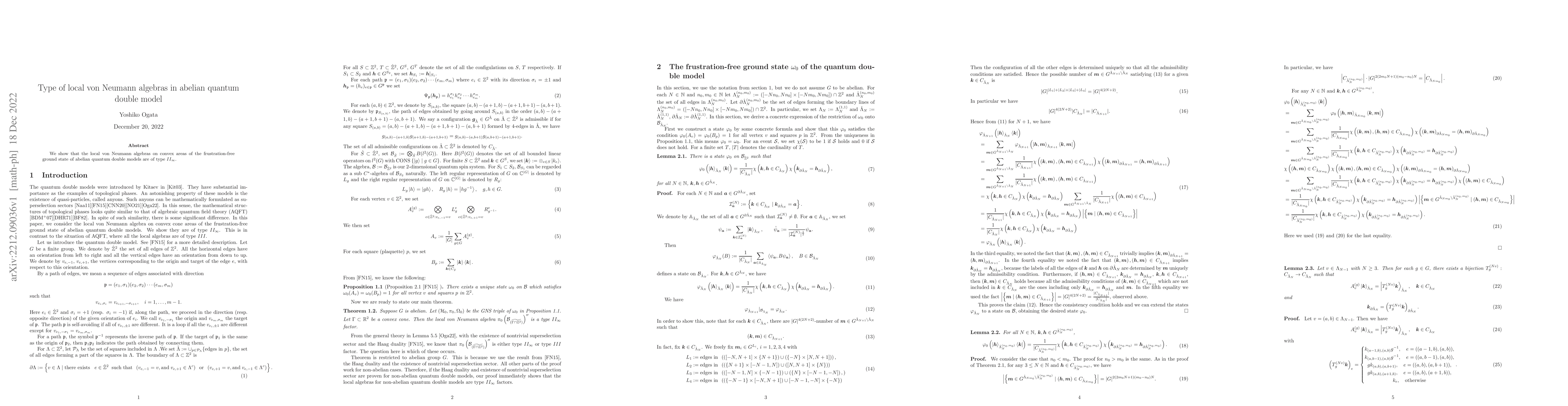 Thumbnail for Type of local von Neumann algebras in abelian quantum double model