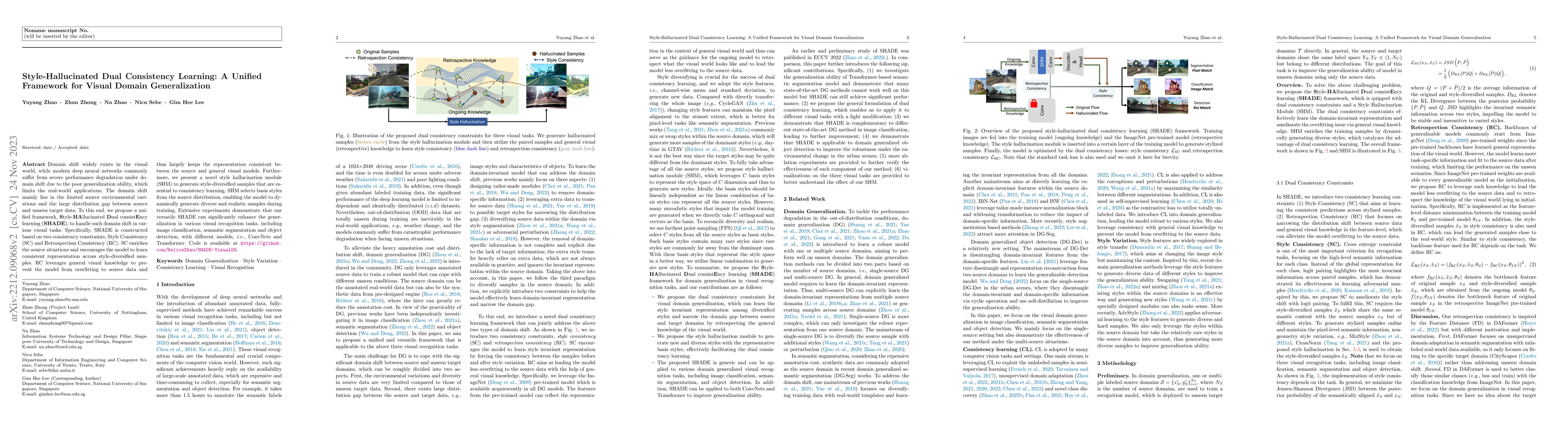 Thumbnail for Style-Hallucinated Dual Consistency Learning: A Unified Framework for
  Visual Domain Generalization