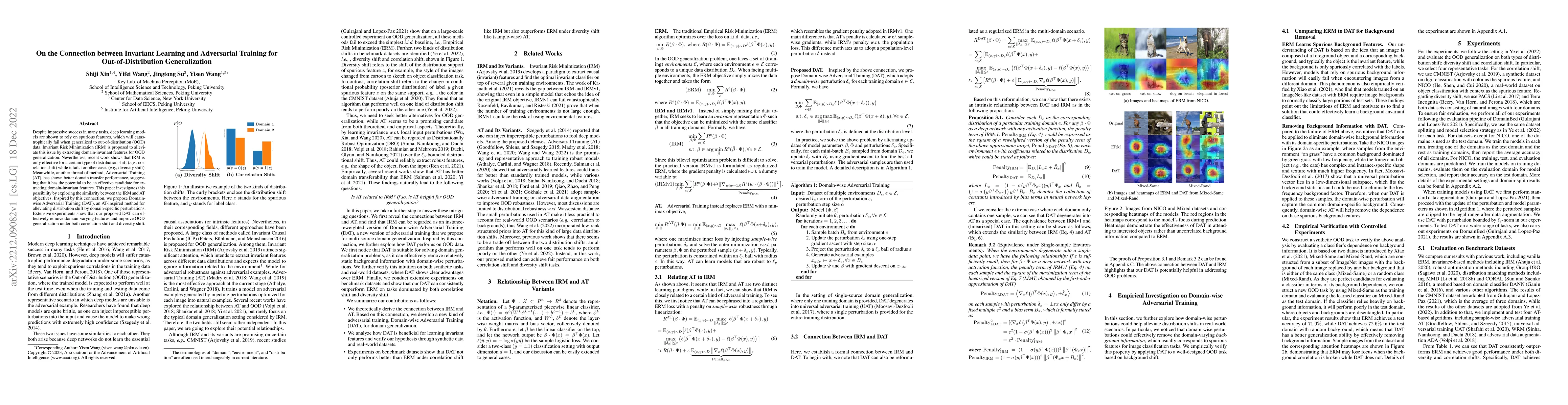 Thumbnail for On the Connection between Invariant Learning and Adversarial Training
  for Out-of-Distribution Generalization