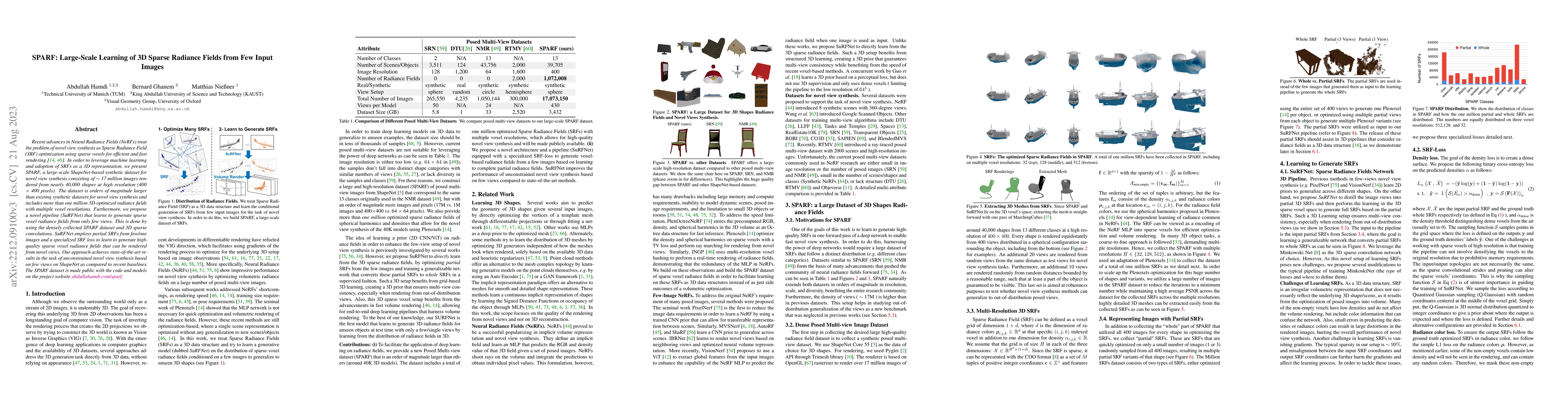 Thumbnail for SPARF: Large-Scale Learning of 3D Sparse Radiance Fields from Few Input
  Images