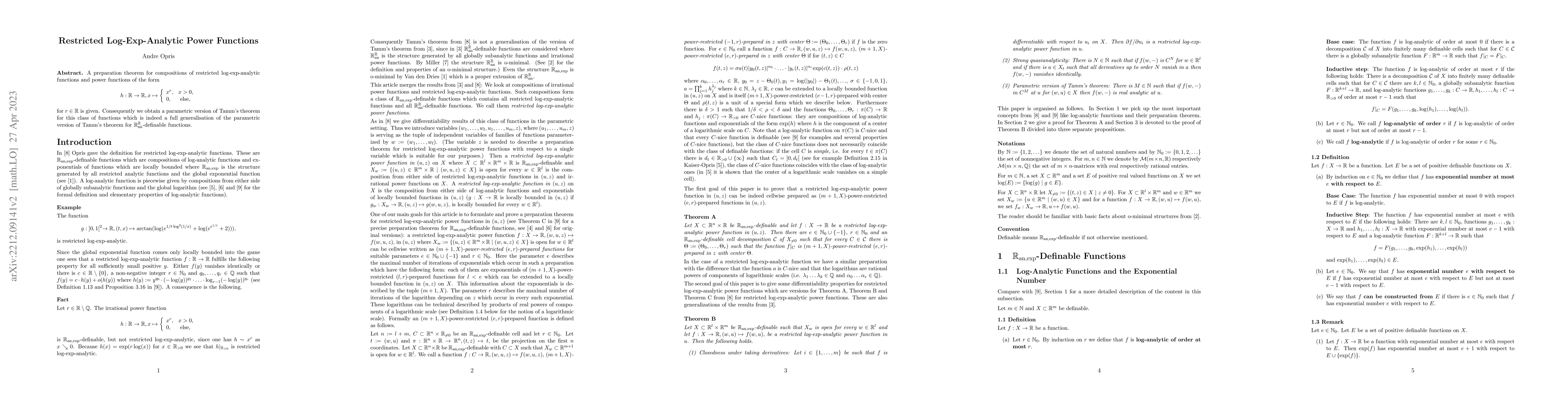 Thumbnail for Restricted Log-Exp-Analytic Power Functions