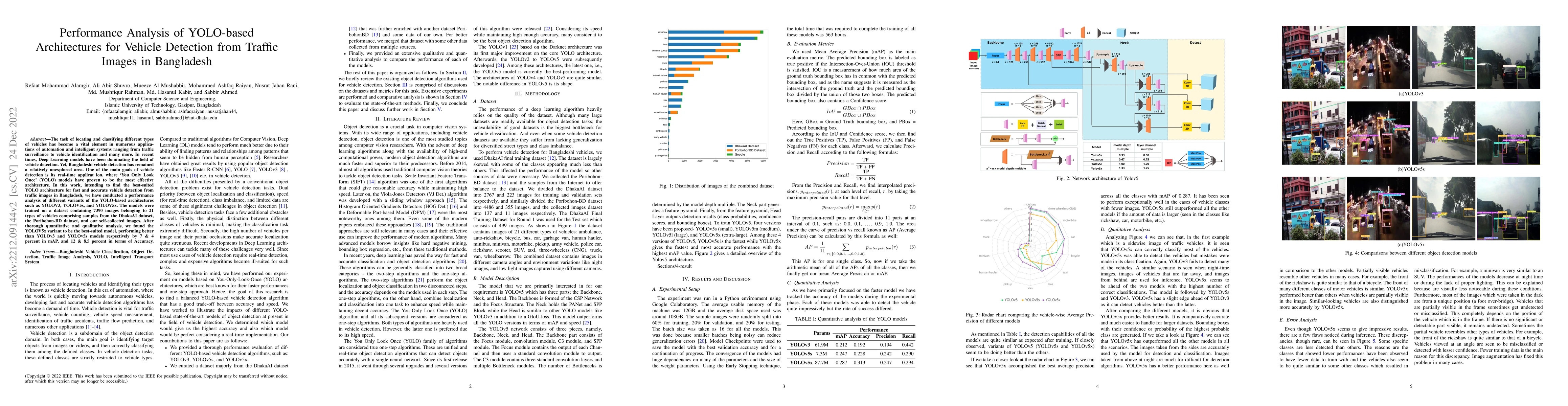 Thumbnail for Performance Analysis of YOLO-based Architectures for Vehicle Detection
  from Traffic Images in Bangladesh