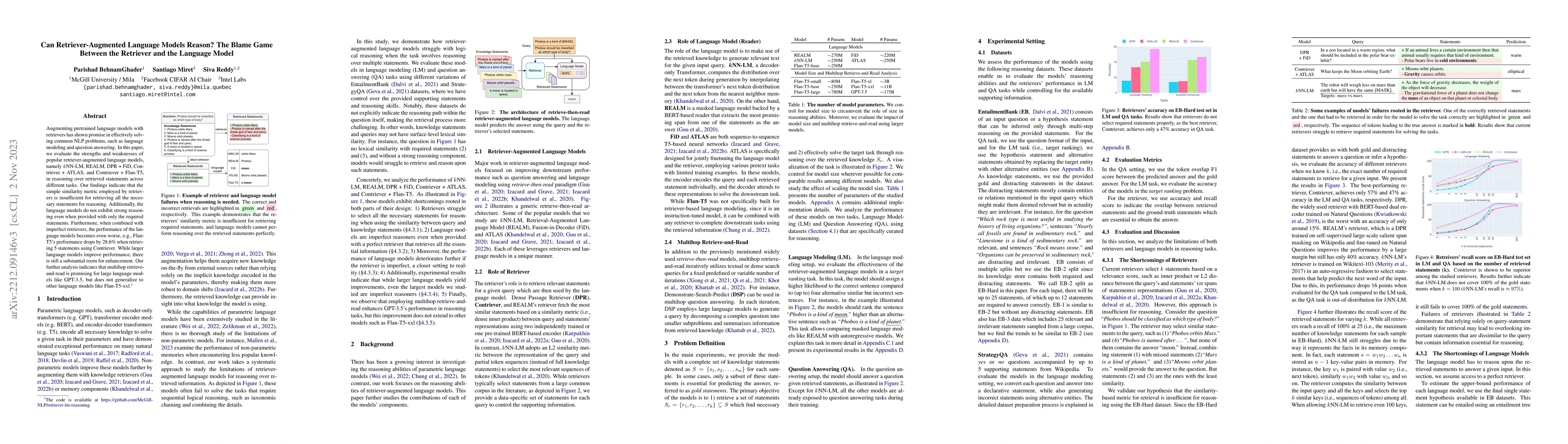 Thumbnail for Can Retriever-Augmented Language Models Reason? The Blame Game Between
  the Retriever and the Language Model