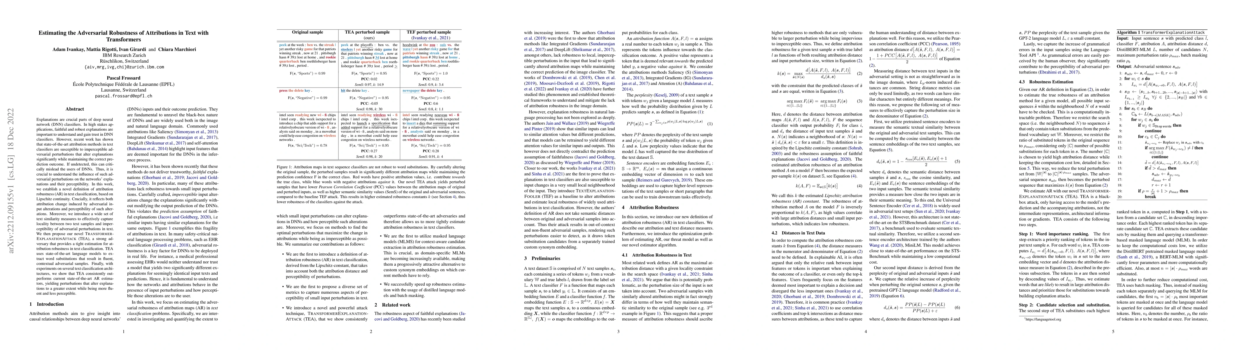 Thumbnail for Estimating the Adversarial Robustness of Attributions in Text with
  Transformers