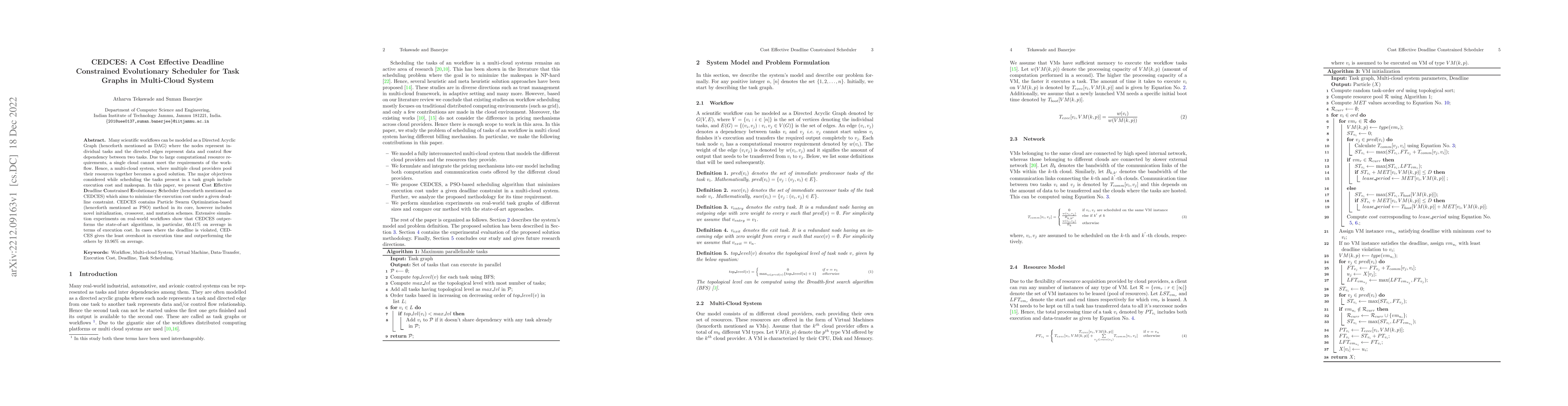 Thumbnail for CEDCES: A Cost Effective Deadline Constrained Evolutionary Scheduler for
  Task Graphs in Multi-Cloud System