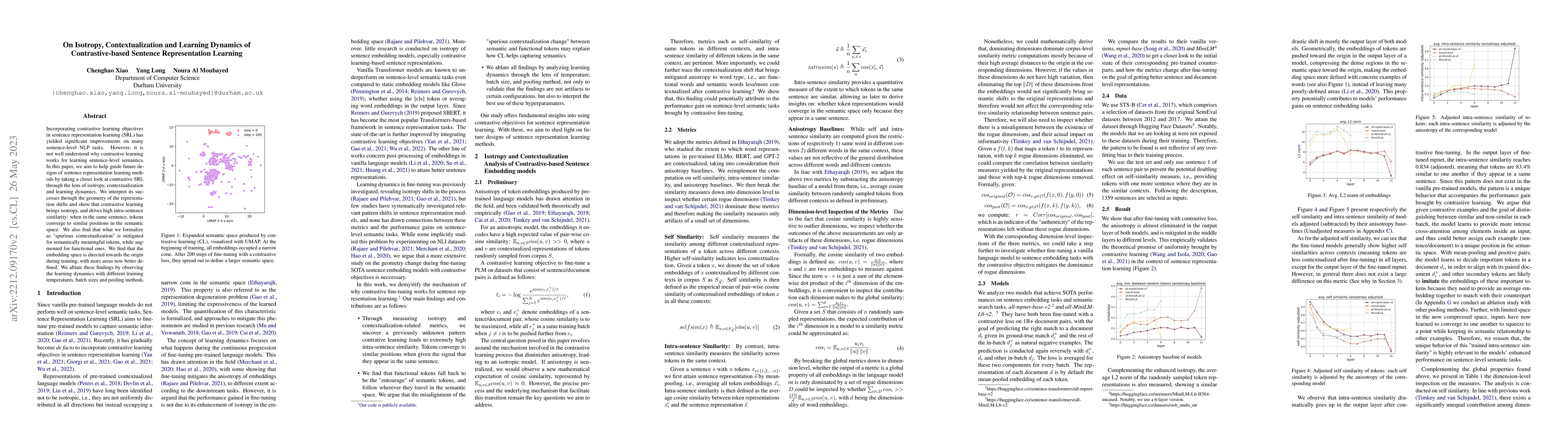 Thumbnail for On Isotropy, Contextualization and Learning Dynamics of
  Contrastive-based Sentence Representation Learning