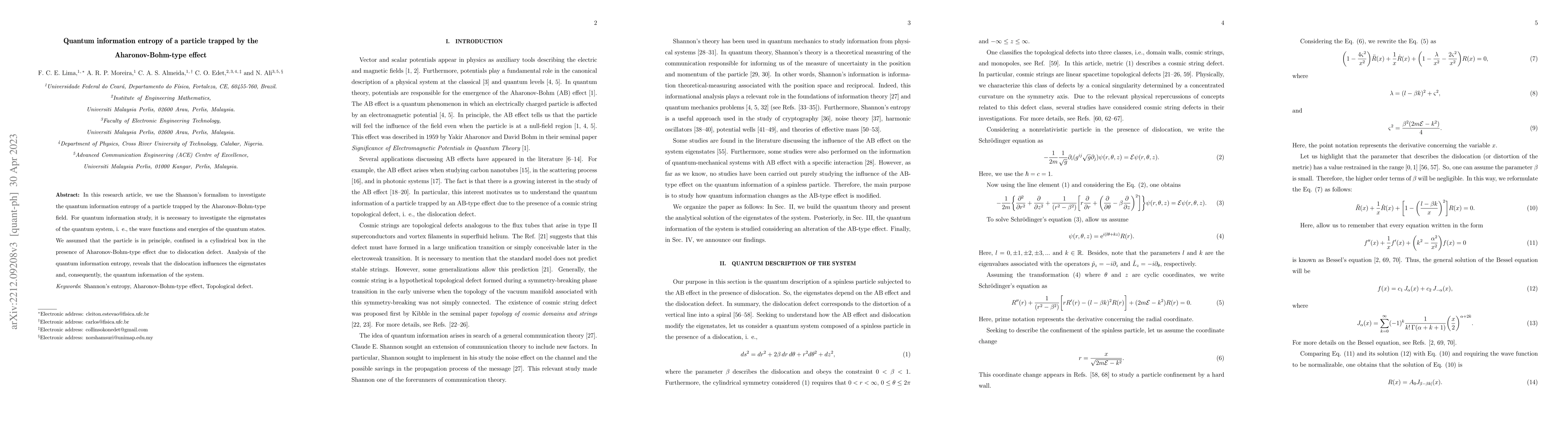 Thumbnail for Quantum information entropy of a particle trapped by the
  Aharonov-Bohm-type effect