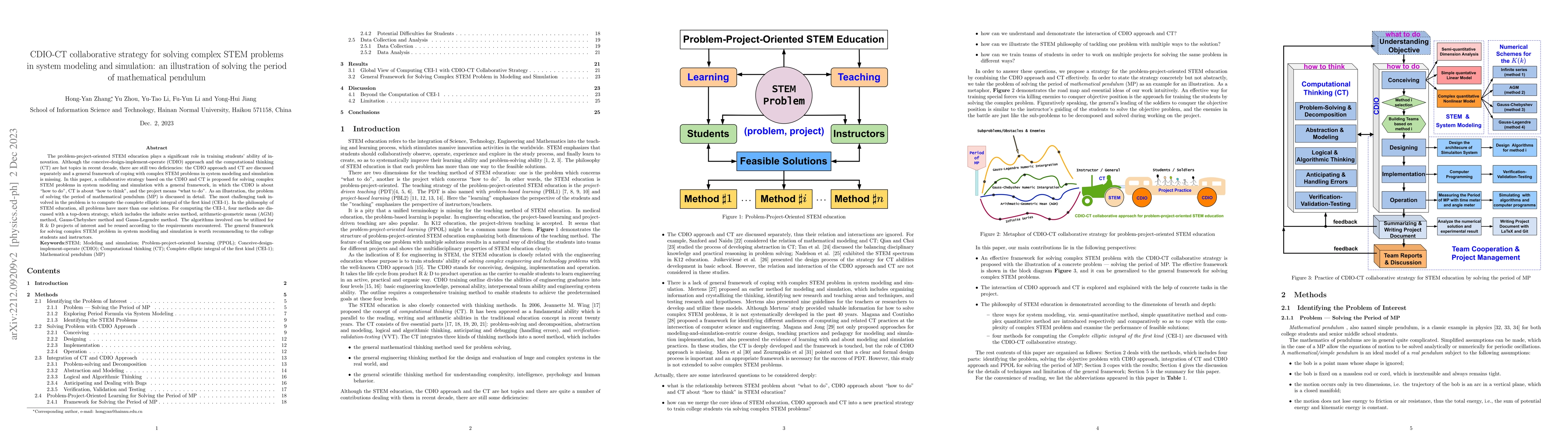 Thumbnail for CDIO-CT collaborative strategy for solving complex STEM problems in
  system modeling and simulation: an illustration of solving the period of
  mathematical pendulum