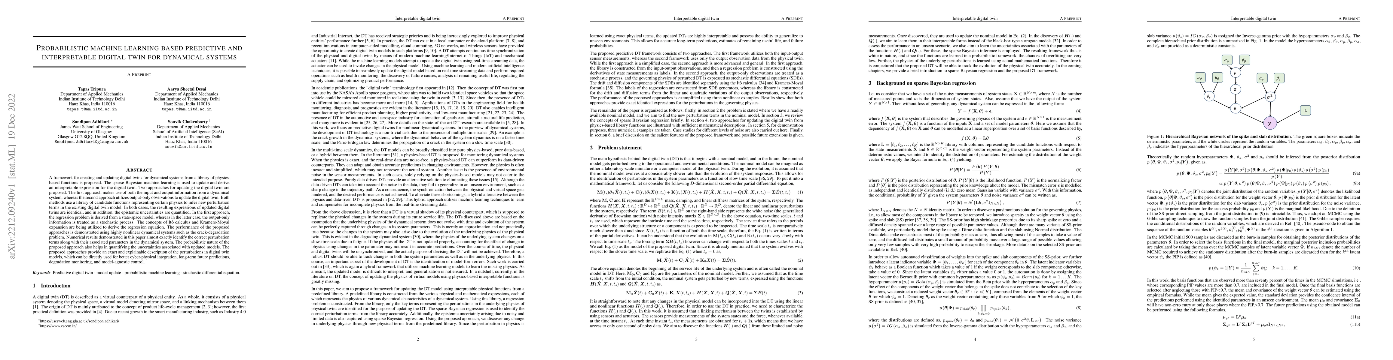 Thumbnail for Probabilistic machine learning based predictive and interpretable
  digital twin for dynamical systems