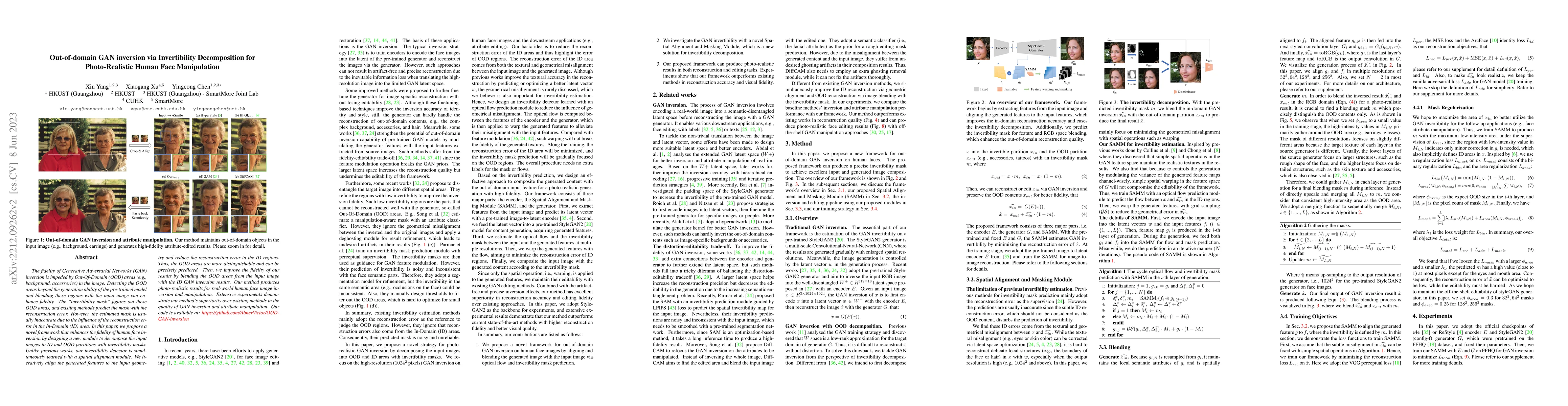 Thumbnail for Out-of-domain GAN inversion via Invertibility Decomposition for
  Photo-Realistic Human Face Manipulation