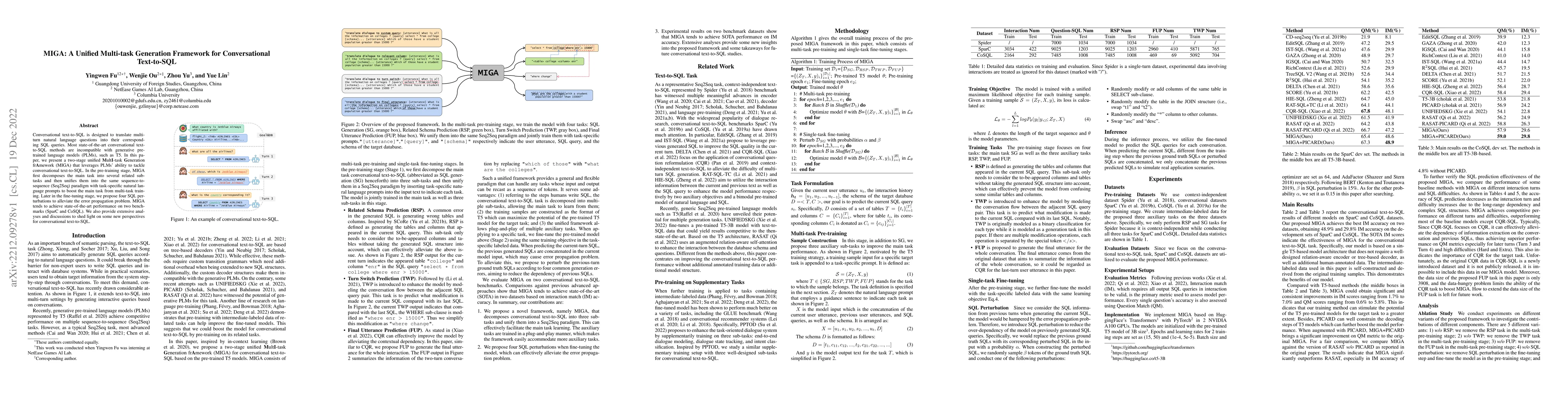 Thumbnail for MIGA: A Unified Multi-task Generation Framework for Conversational
  Text-to-SQL