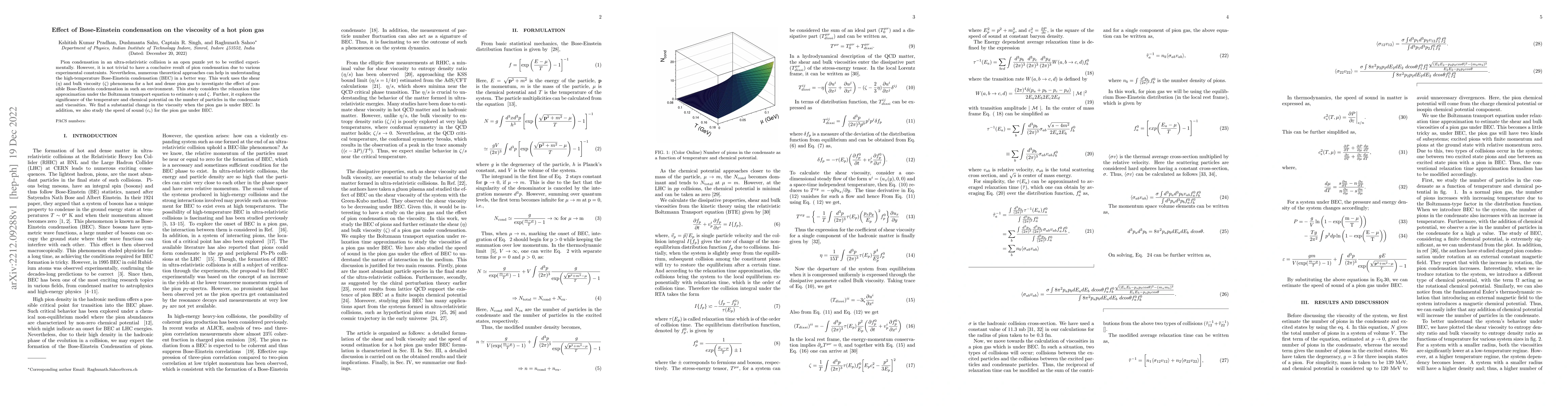 Thumbnail for Effect of Bose-Einstein condensation on the viscosity of a hot pion gas