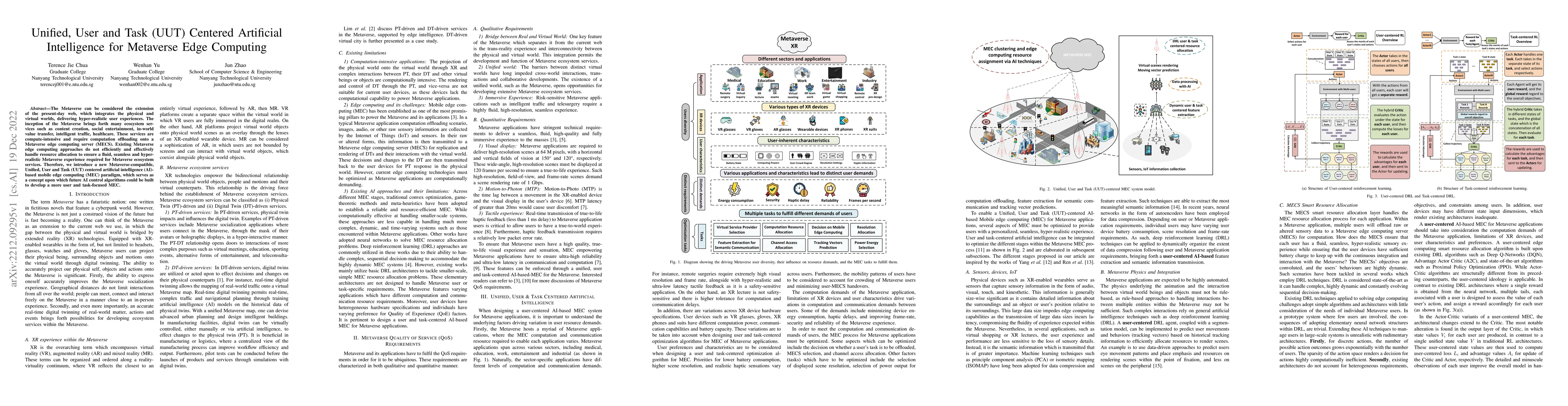 Thumbnail for Unified, User and Task (UUT) Centered Artificial Intelligence for
  Metaverse Edge Computing