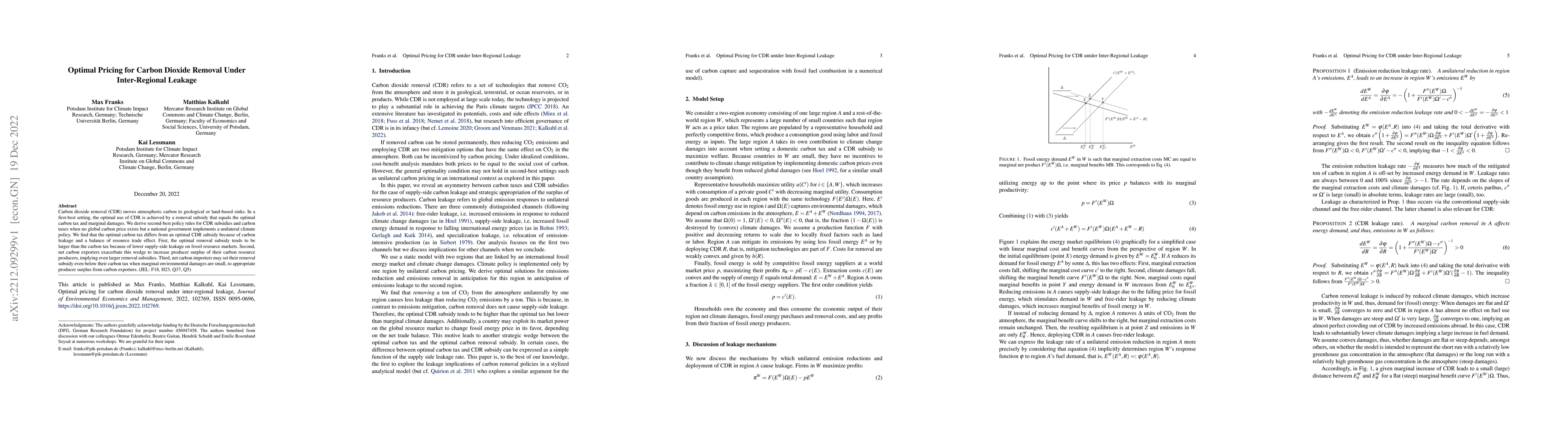 Thumbnail for Optimal pricing for carbon dioxide removal under inter-regional leakage