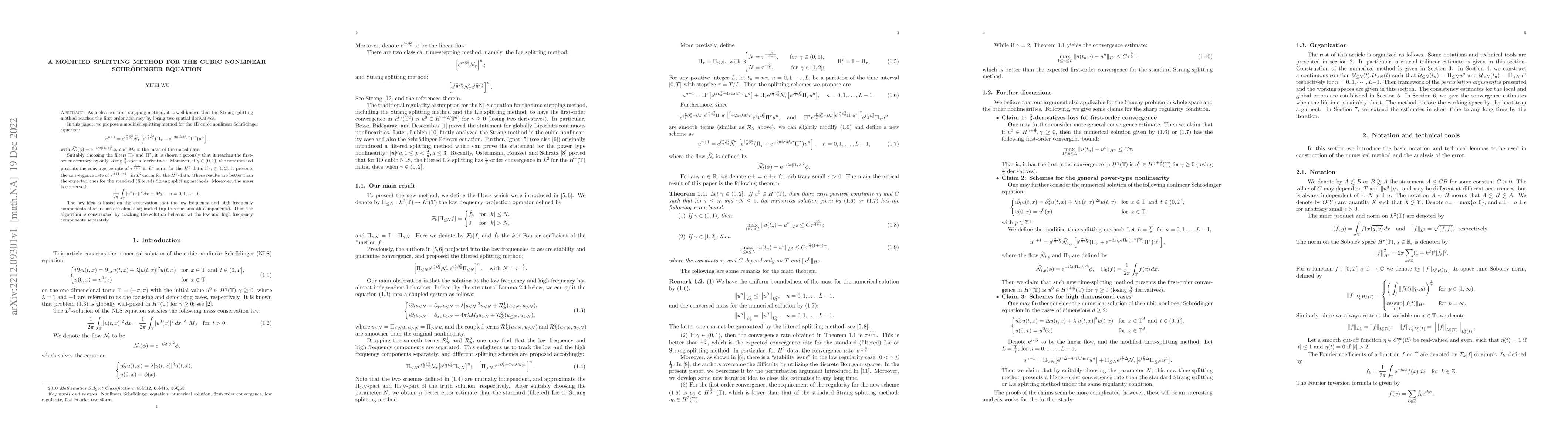 Thumbnail for A modified splitting method for the cubic nonlinear Schr\"odinger
  equation