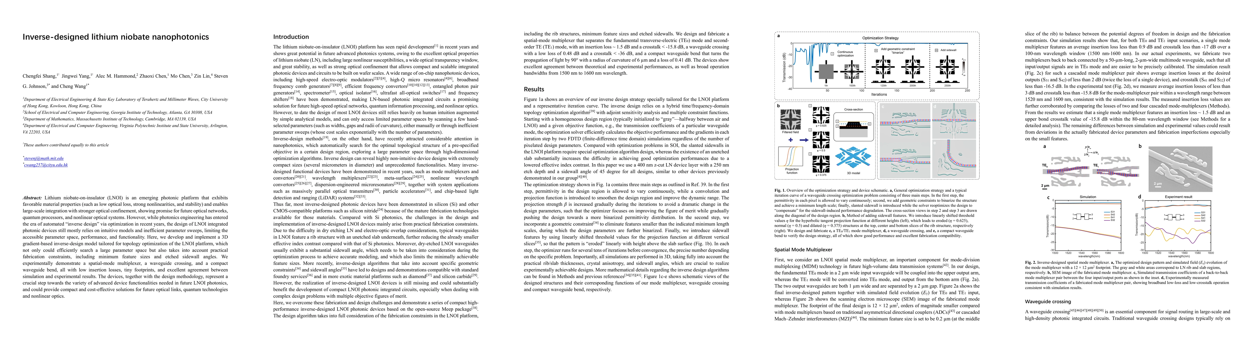 Thumbnail for Inverse-designed lithium niobate nanophotonics