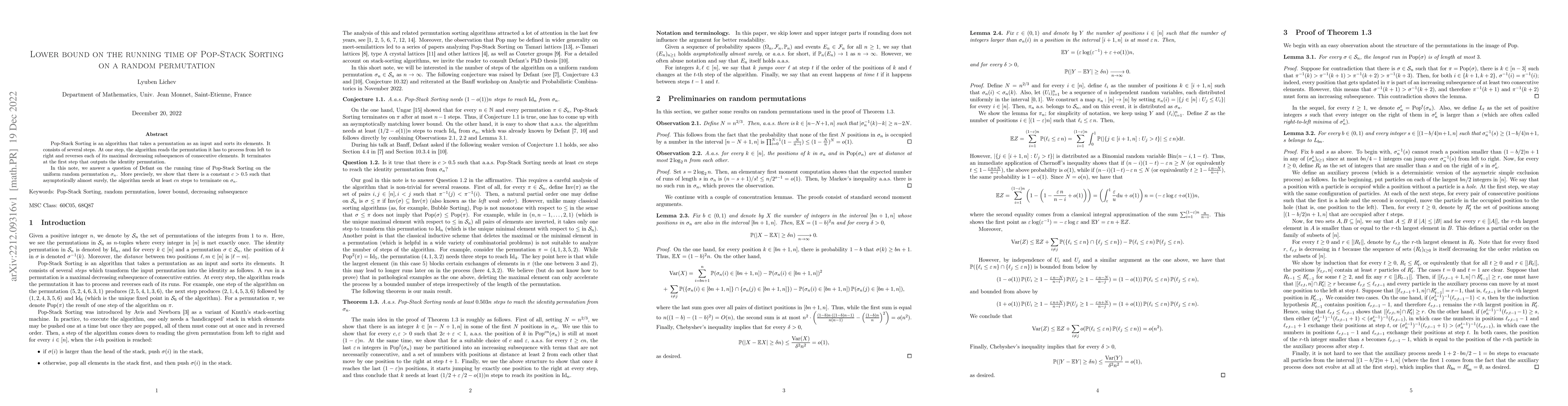 Thumbnail for Lower bound on the running time of Pop-Stack Sorting on a random
  permutation