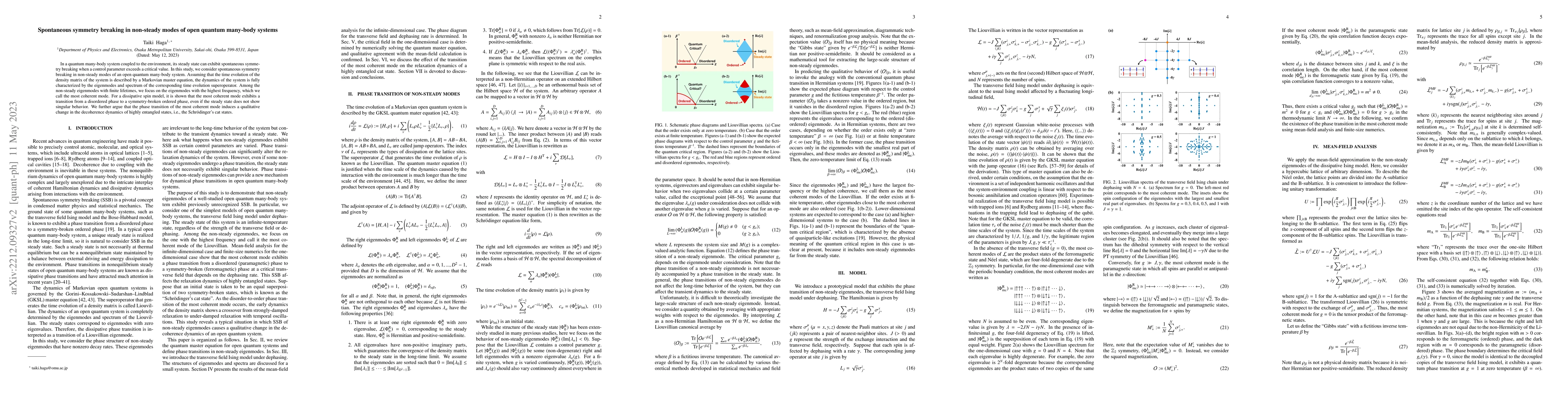 Thumbnail for Spontaneous symmetry breaking in non-steady modes of open quantum
  many-body systems
