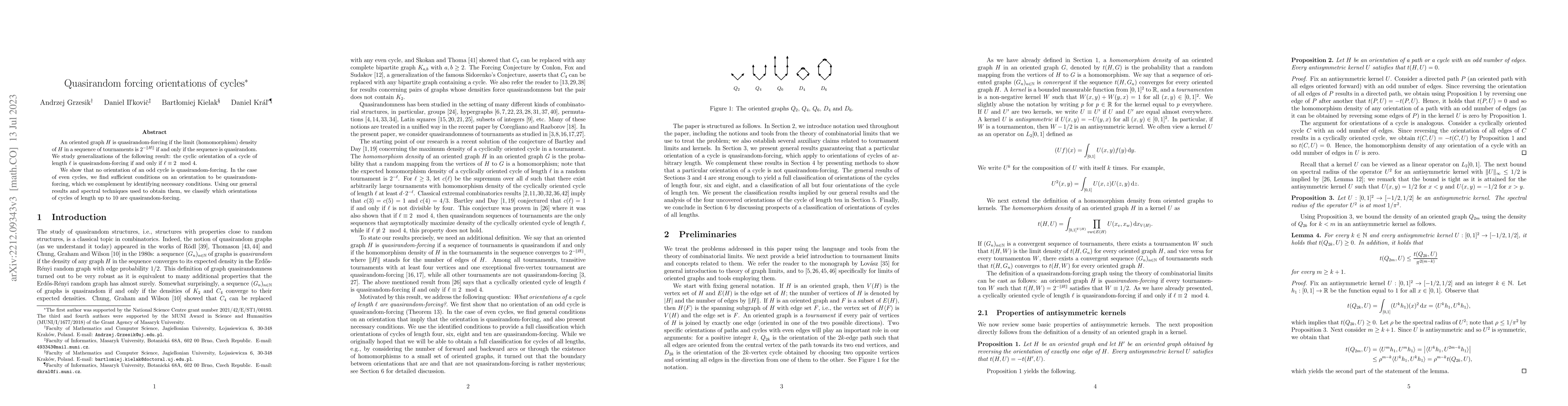 Thumbnail for Quasirandom forcing orientations of cycles