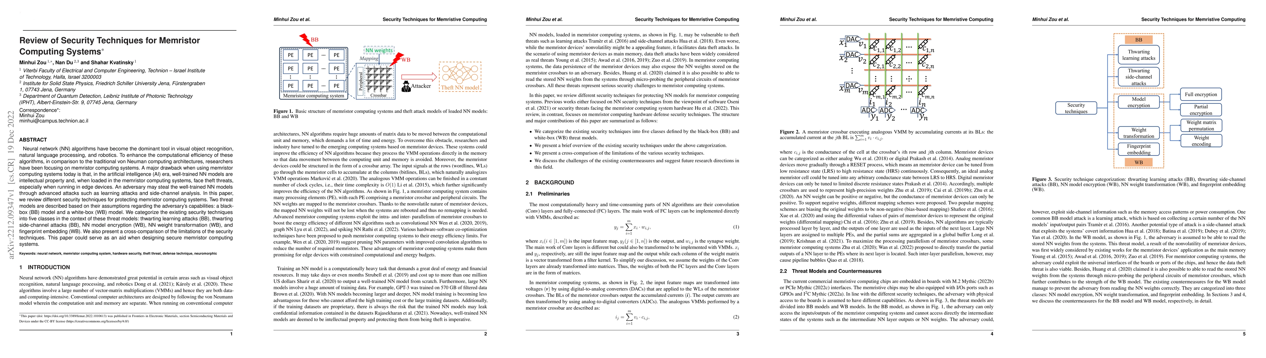 Thumbnail for Review of security techniques for memristor computing systems