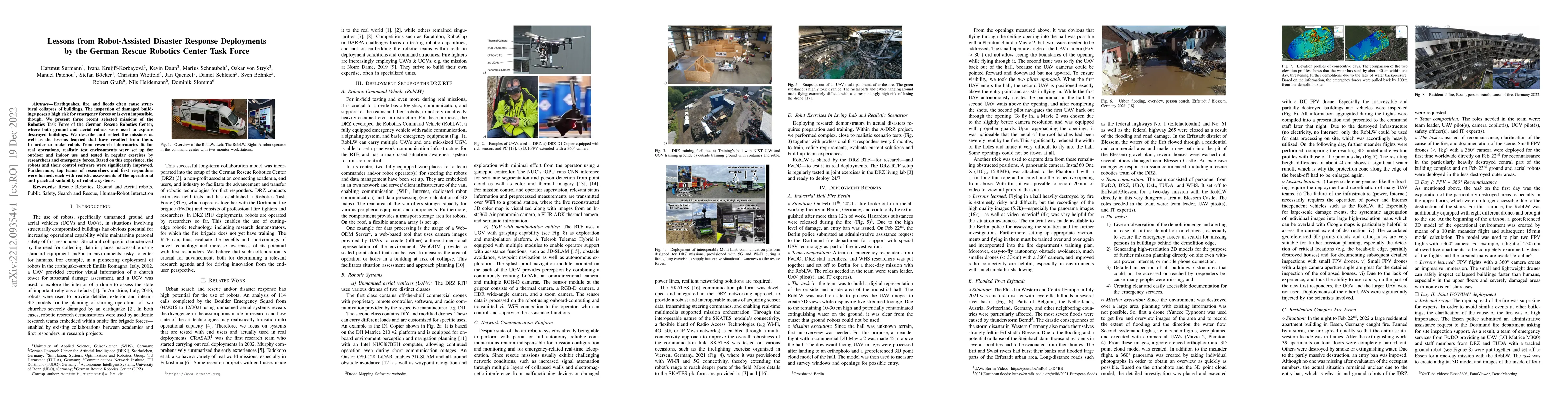 Thumbnail for Lessons from Robot-Assisted Disaster Response Deployments by the German
  Rescue Robotics Center Task Force