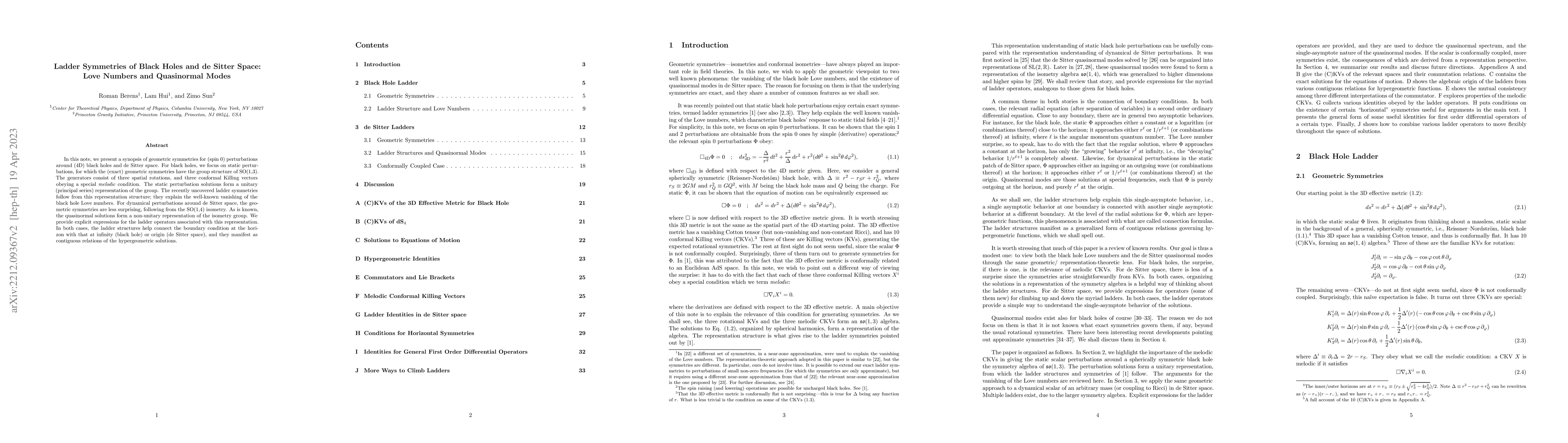 Thumbnail for Ladder Symmetries of Black Holes and de Sitter Space: Love Numbers and
  Quasinormal Modes