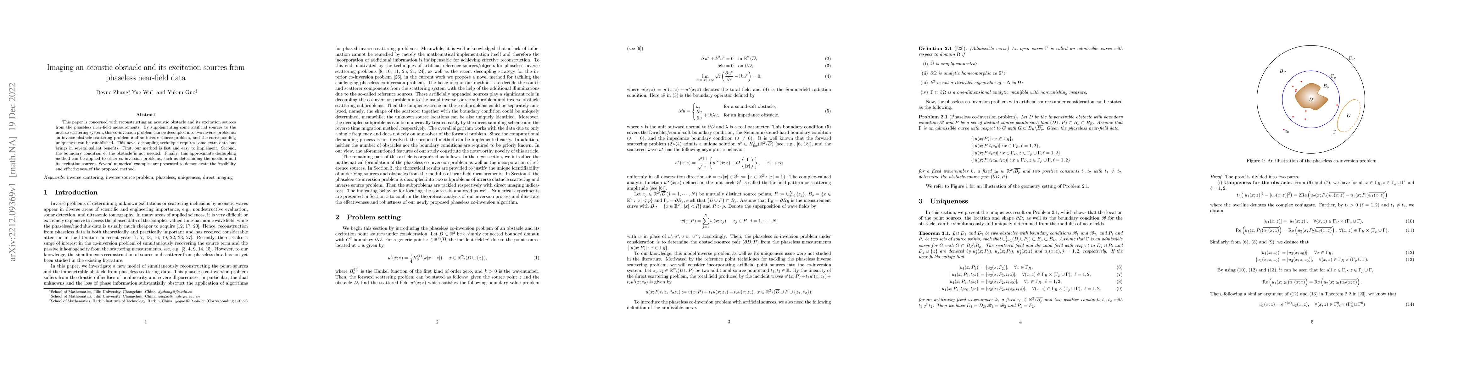 Thumbnail for Imaging an acoustic obstacle and its excitation sources from phaseless
  near-field data