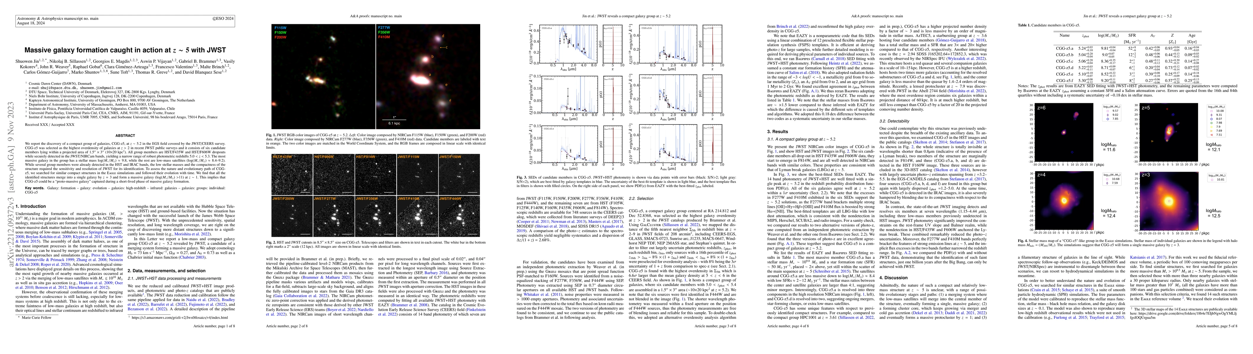 Thumbnail for Massive galaxy formation caught in action at z~5 with JWST