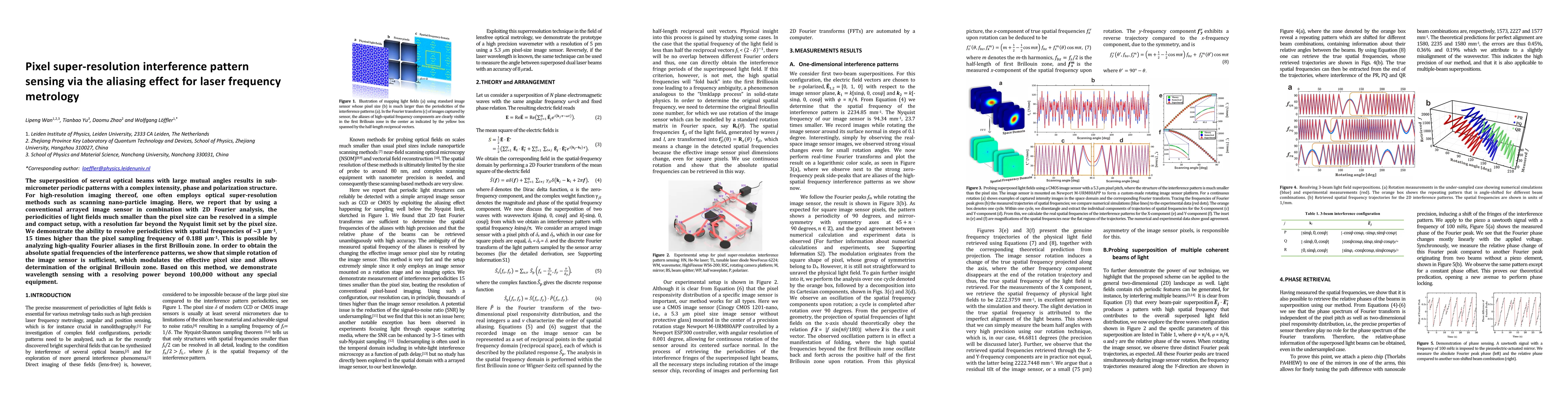 Thumbnail for Pixel super-resolution interference pattern sensing via the aliasing
  effect for laser frequency metrology