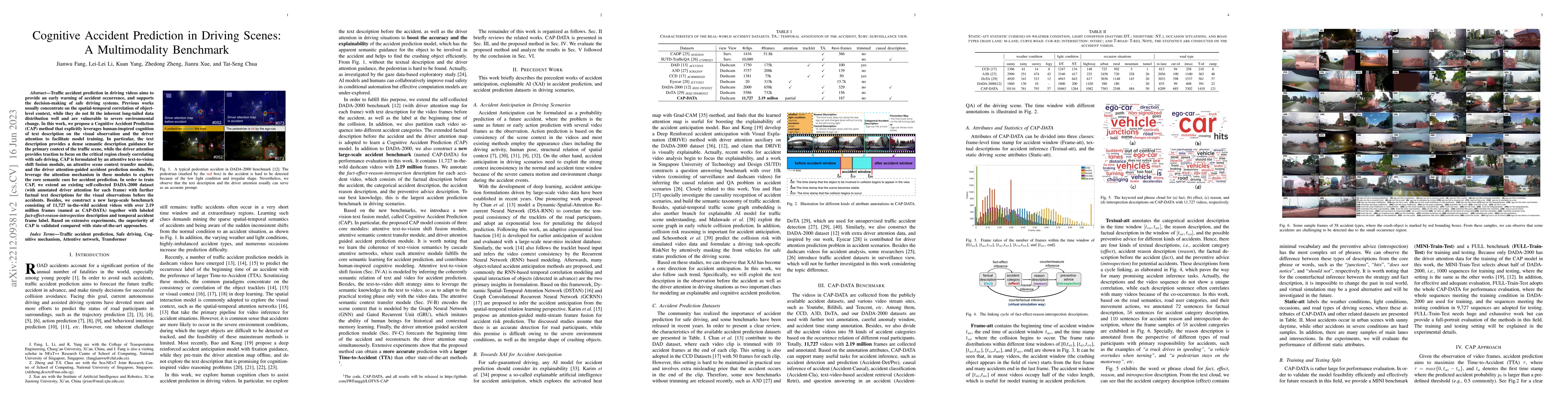 Thumbnail for Cognitive Accident Prediction in Driving Scenes: A Multimodality
  Benchmark