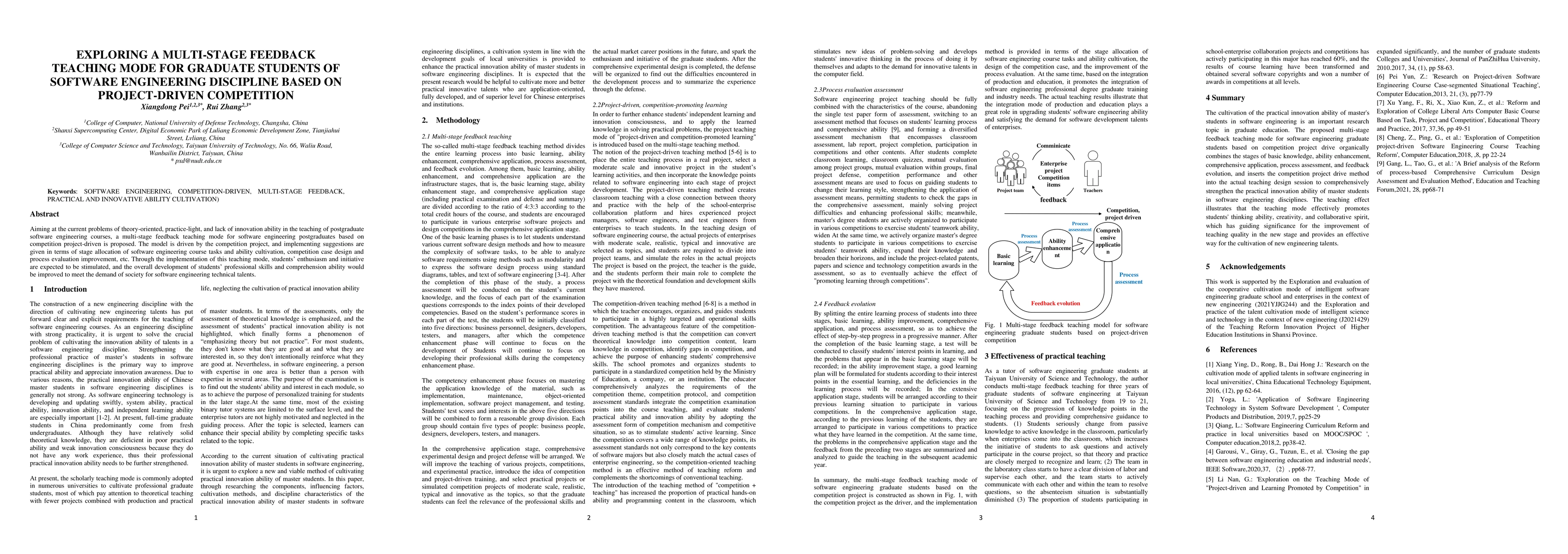Thumbnail for Exploring a multi_stage feedback teaching mode for graduate students of
  software engineering discipline based on project_driven competition