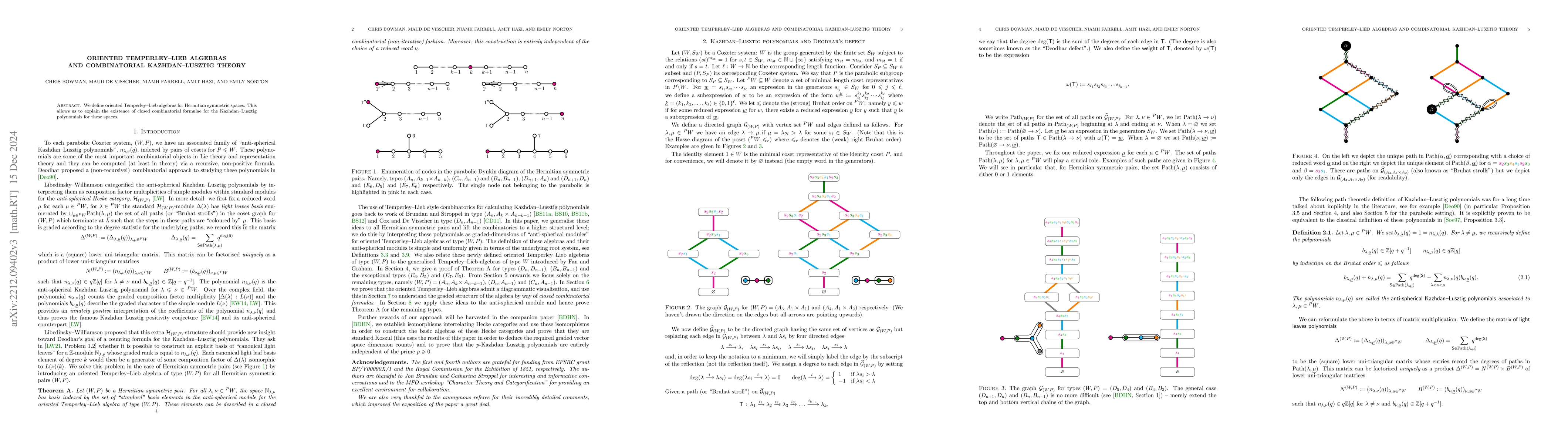 Thumbnail for Oriented Temperley--Lieb algebras and combinatorial Kazhdan--Lusztig
  theory