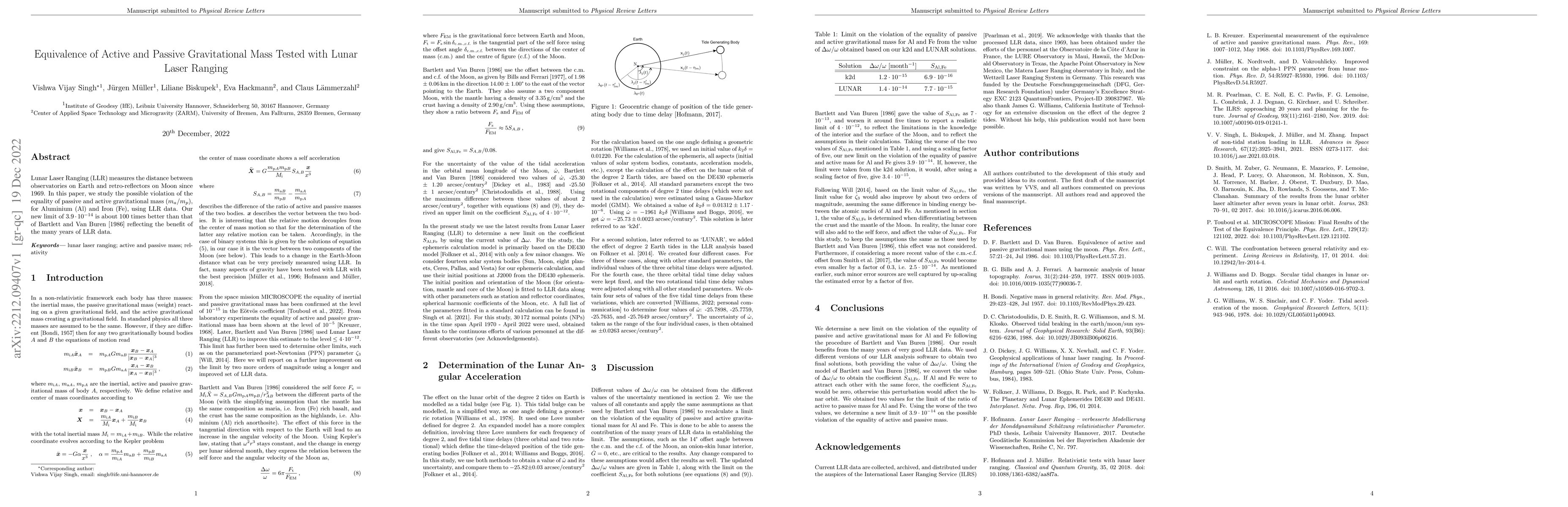 Thumbnail for Equivalence of Active and Passive Gravitational Mass Tested with Lunar
  Laser Ranging