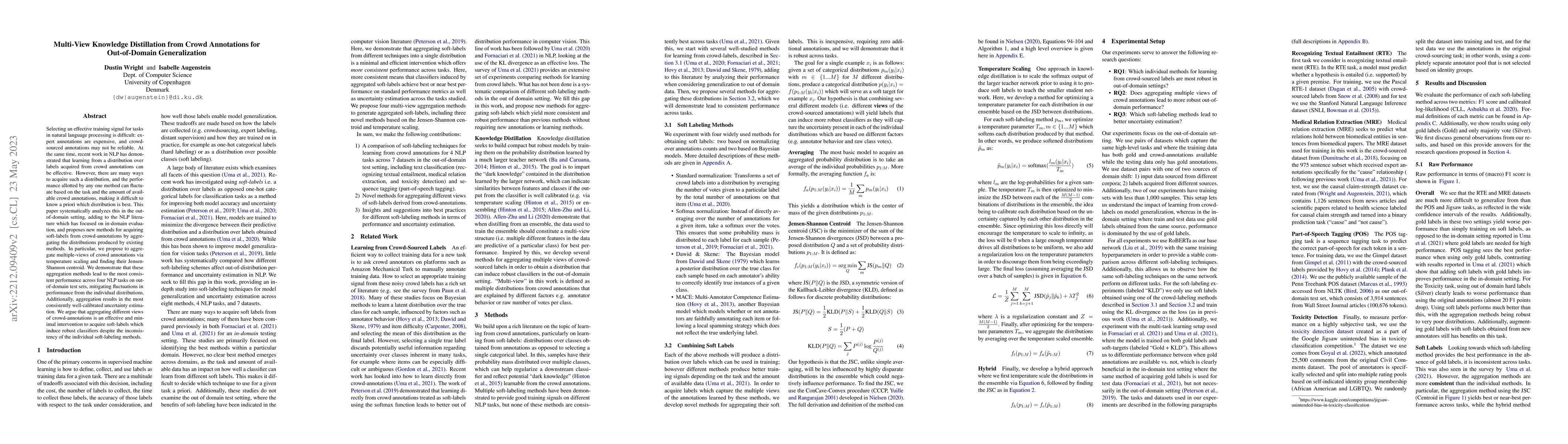 Thumbnail for Multi-View Knowledge Distillation from Crowd Annotations for
  Out-of-Domain Generalization