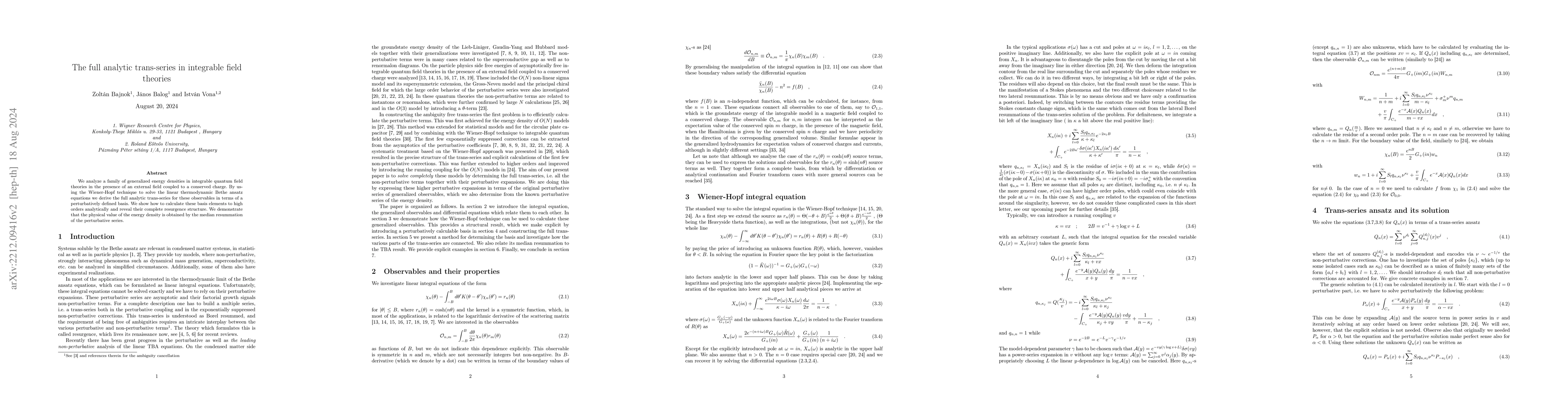 Thumbnail for The full analytic trans-series in integrable field theories