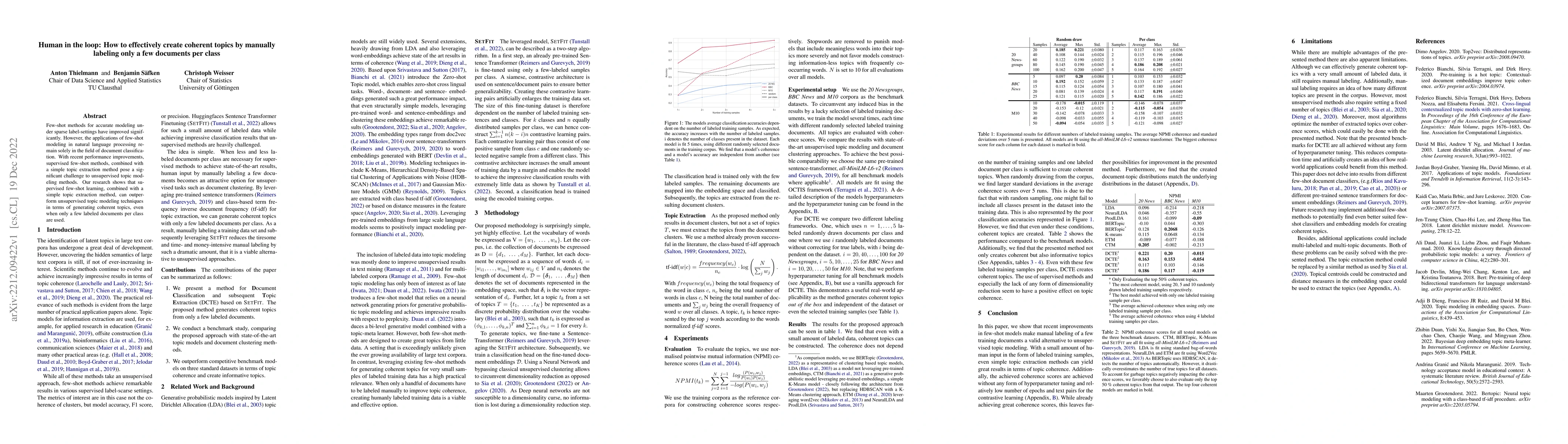 Thumbnail for Human in the loop: How to effectively create coherent topics by manually
  labeling only a few documents per class