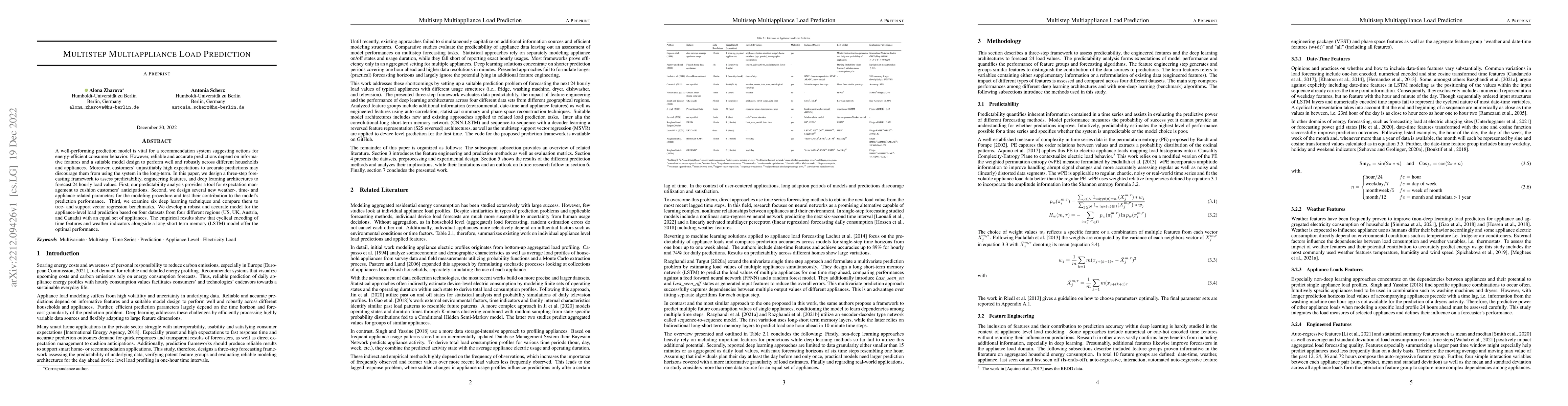 Thumbnail for Multistep Multiappliance Load Prediction