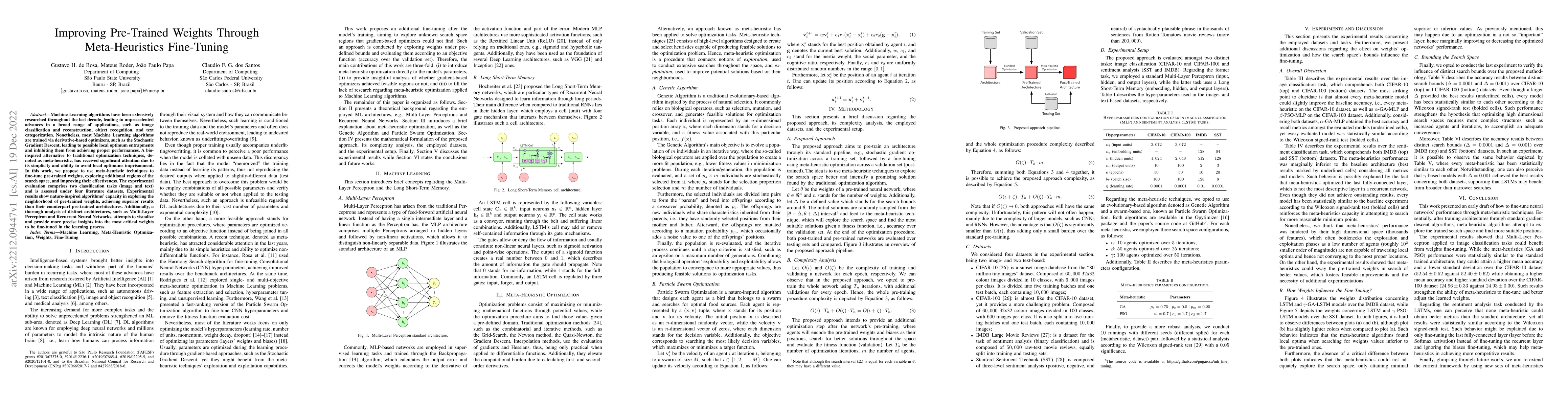 Thumbnail for Improving Pre-Trained Weights Through Meta-Heuristics Fine-Tuning