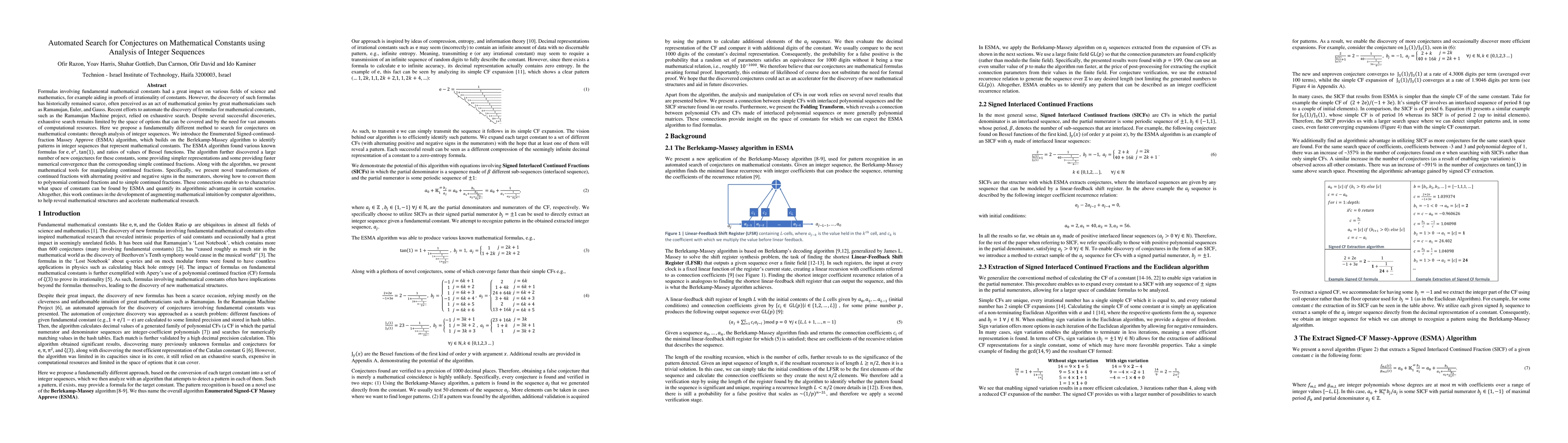 Thumbnail for Automated Search for Conjectures on Mathematical Constants using
  Analysis of Integer Sequences