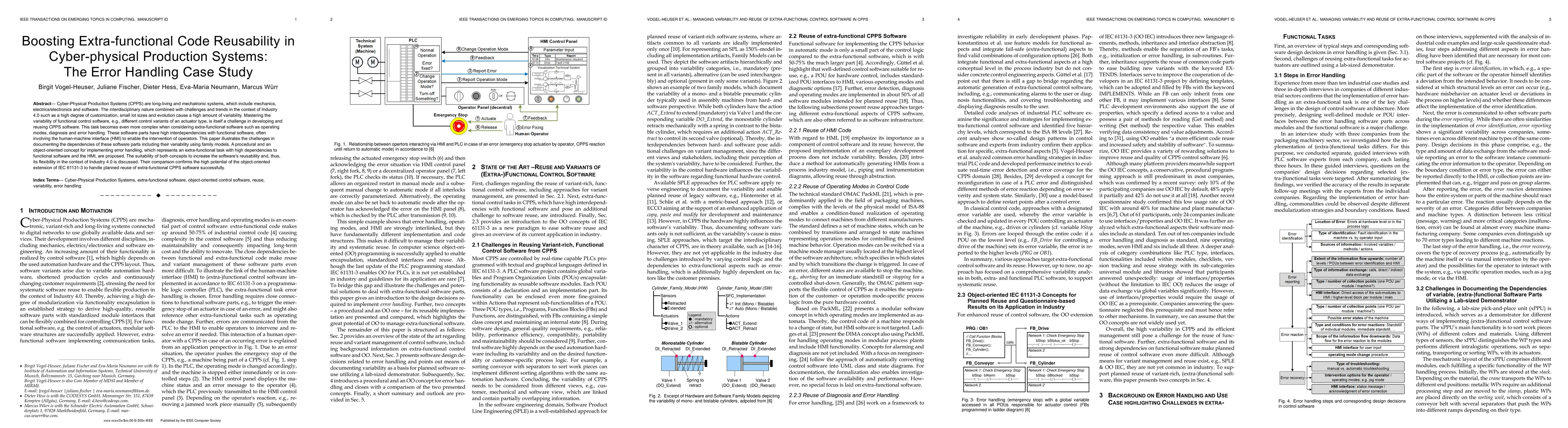 Thumbnail for Boosting Extra-functional Code Reusability in Cyber-physical Production
  Systems: The Error Handling Case Study