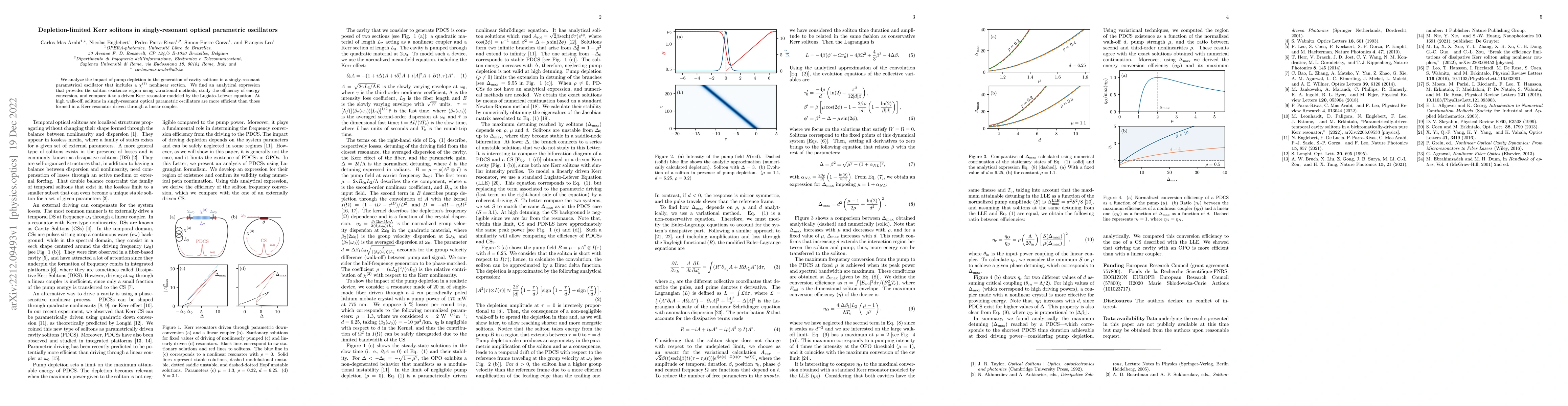 Thumbnail for Depletion-limited Kerr solitons in singly-resonant optical parametric
  oscillators