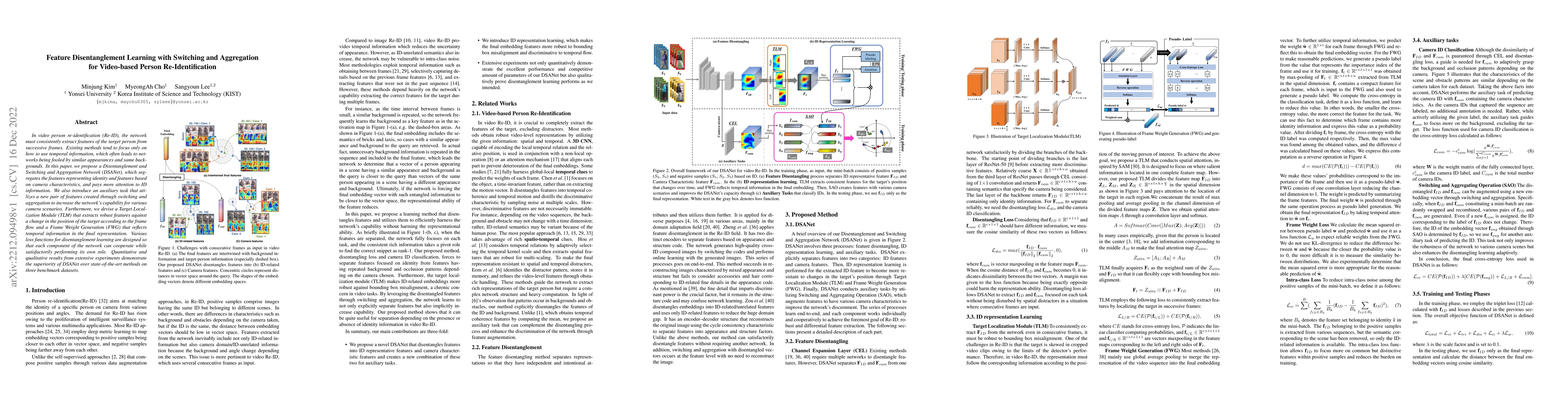 Thumbnail for Feature Disentanglement Learning with Switching and Aggregation for
  Video-based Person Re-Identification