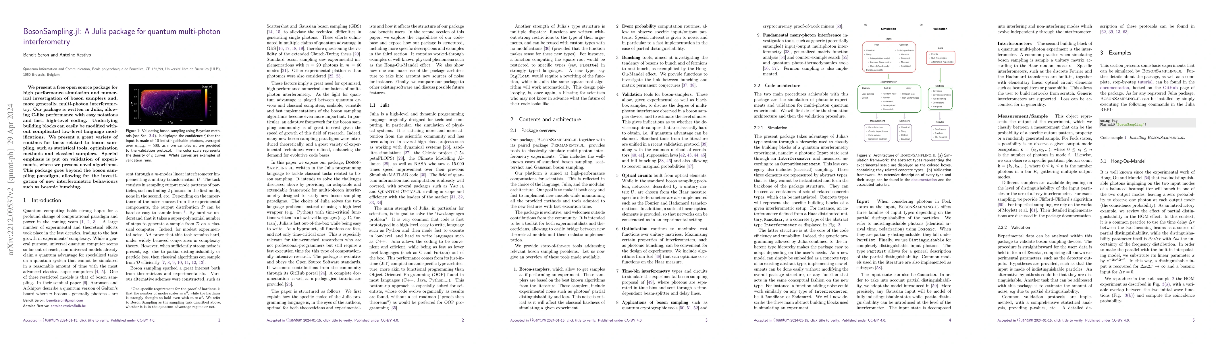 Thumbnail for BosonSampling.jl: A Julia package for quantum multi-photon
  interferometry
