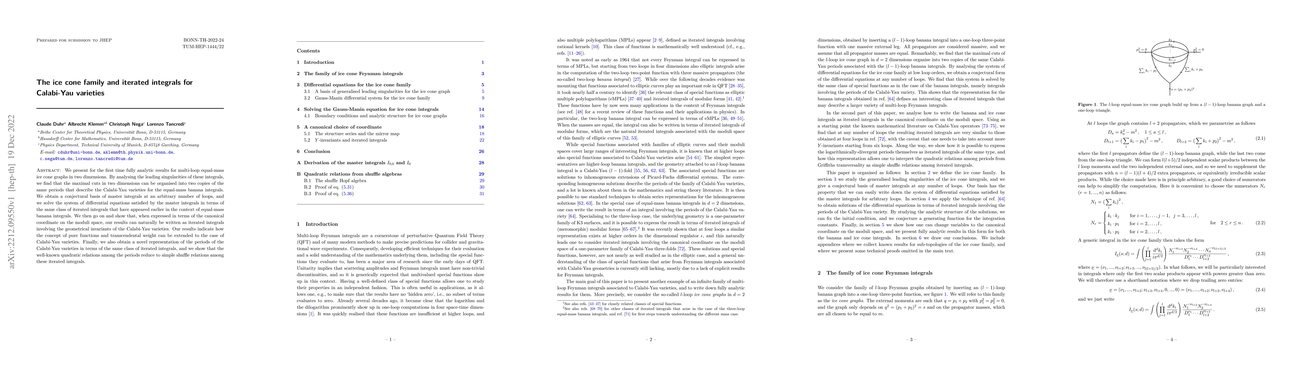 Thumbnail for The ice cone family and iterated integrals for Calabi-Yau varieties