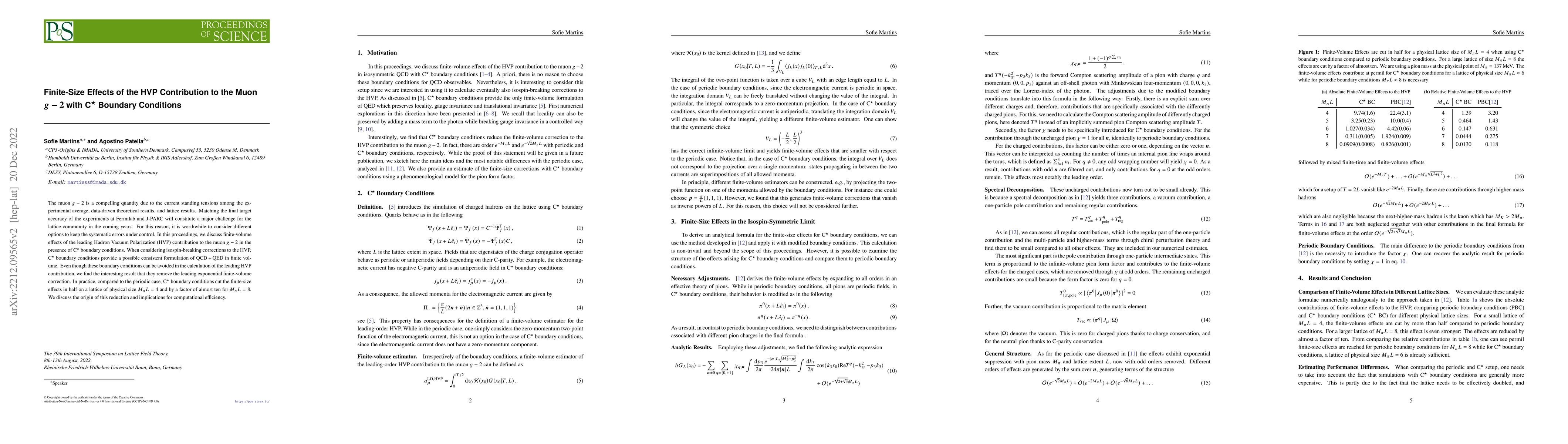Thumbnail for Finite-Size Effects of the HVP Contribution to the Muon $g-2$ with
  C$^{\star}$ Boundary Conditions
