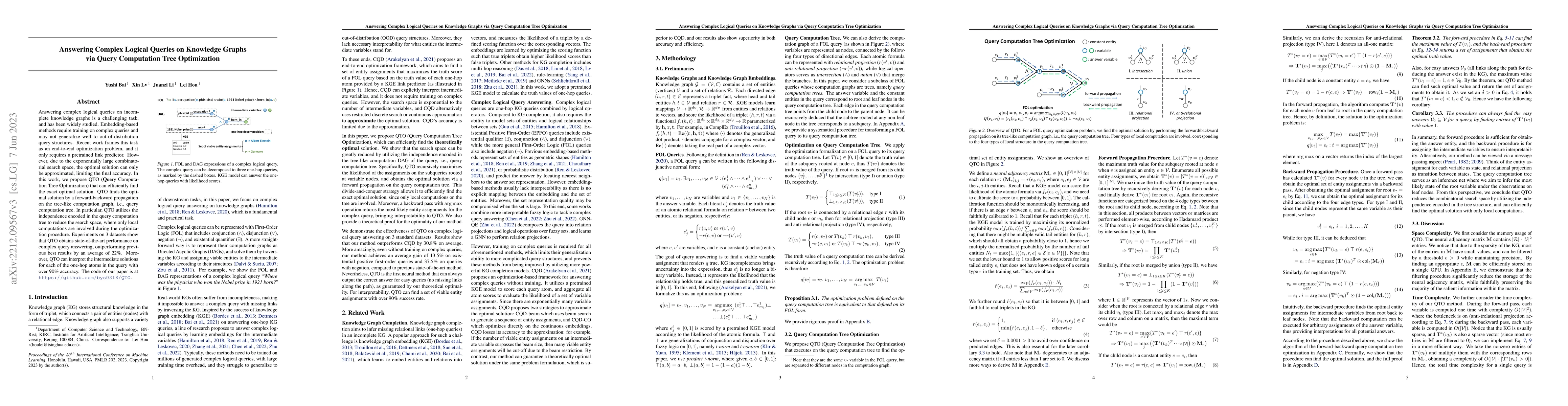 Thumbnail for Answering Complex Logical Queries on Knowledge Graphs via Query
  Computation Tree Optimization