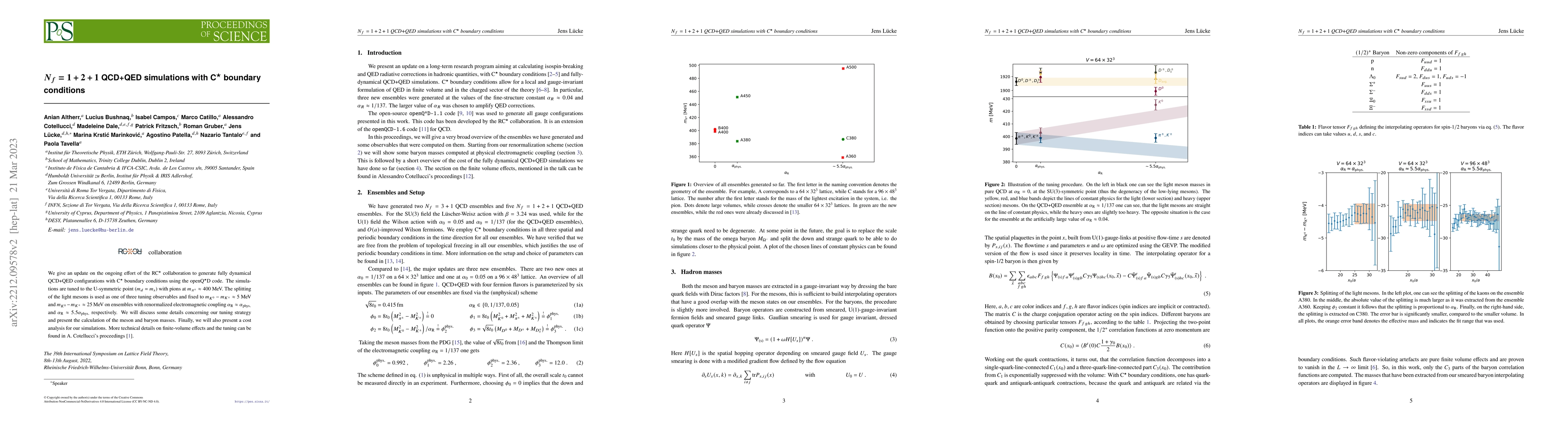 Thumbnail for $N_f = 1+2+1$ QCD+QED simulations with C$^\star$ boundary conditions